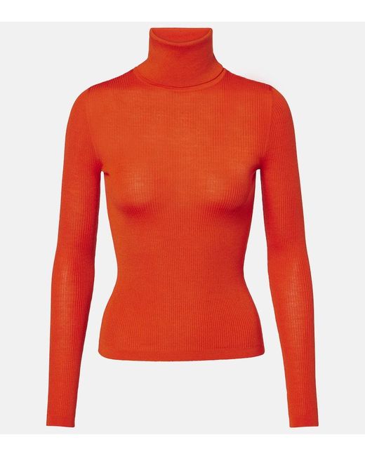 Saint Laurent Red Wool, Cashmere, And Silk Sweater
