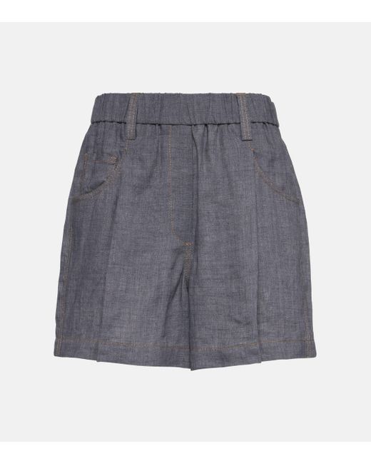 Brunello Cucinelli Gray Linen Shorts