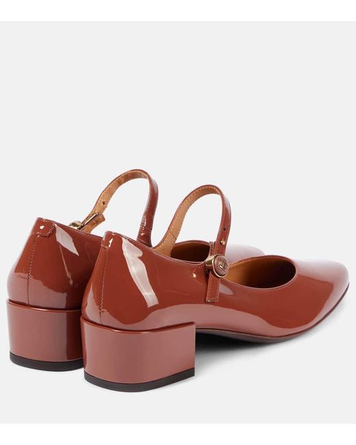 Tod's Brown Patent Leather Mary Jane Pumps