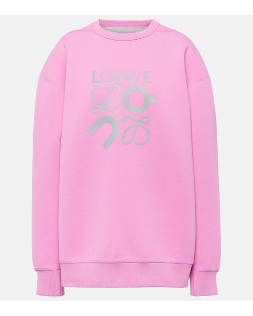 Loewe Pink X On Logo Jersey Sweatshirt