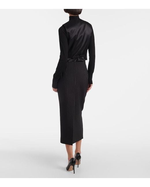 Wardrobe NYC Black Pinstripe Wool Vest
