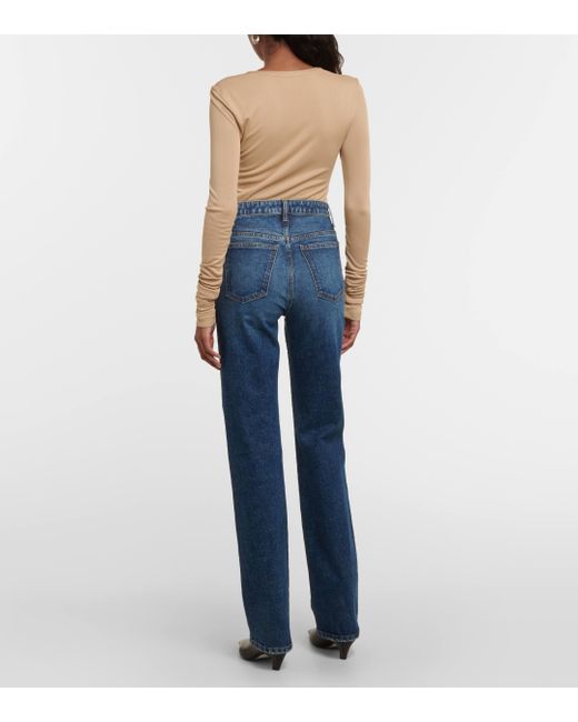 Khaite Blue Danielle High-rise Straight Jeans