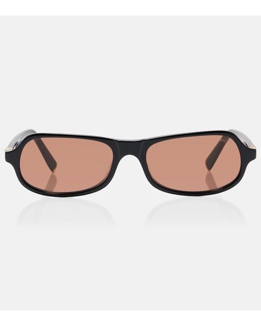 Miu Miu Brown Logo Rectangular Sunglasses