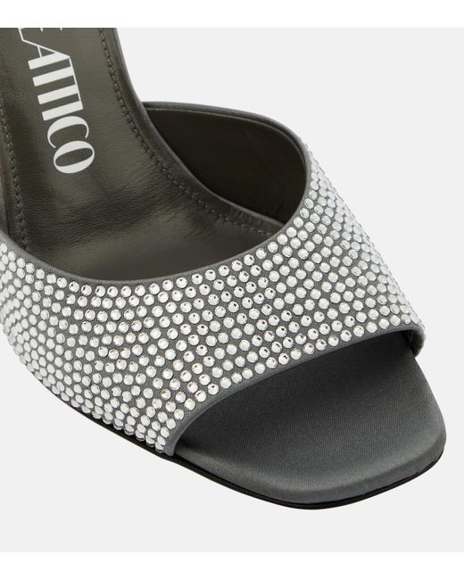 The Attico Black Luz Crystal-Embellished Leather Mules