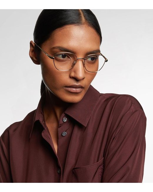 Loewe Metallic Slim Square Metal Glasses
