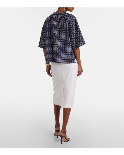 Max Mara White Otre Wool Midi Skirt