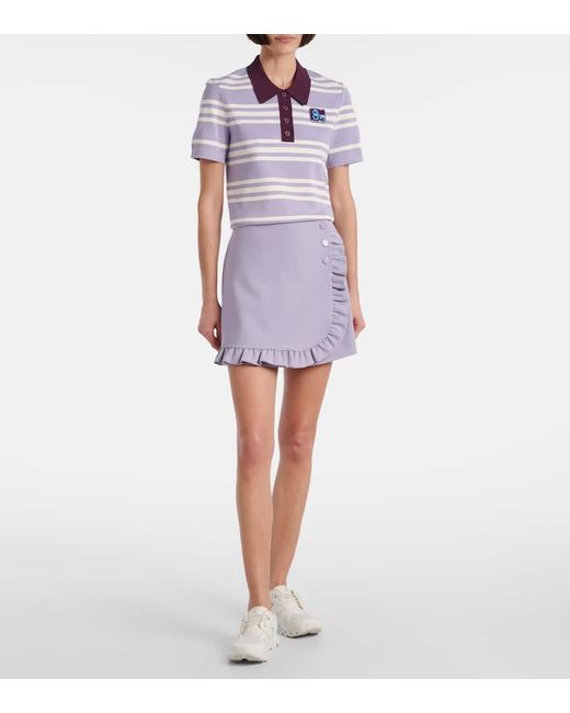 Tory Burch Purple Ruffled Miniskirt
