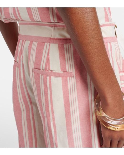 Bermudas De Algodon A Rayas Chloé de color Pink