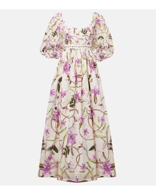 Agua Bendita Pink Viviane Floral Cotton Maxi Dress
