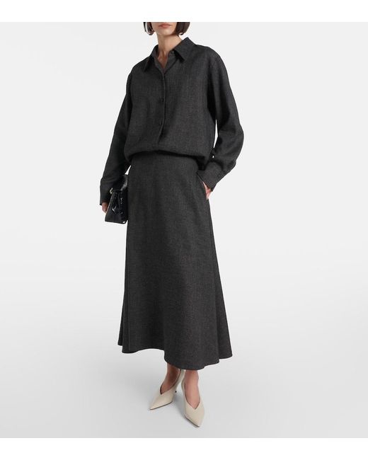 Vince Gray Jaspe Midi Skirt