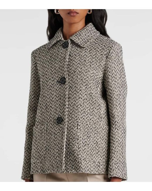 Max Mara Gray Wool And Cotton-Blend Jacket