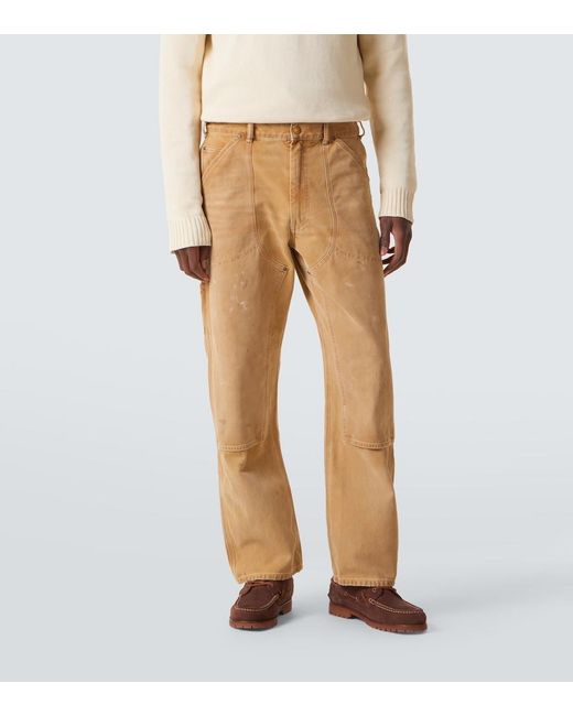 Polo Ralph Lauren Natural Distressed Cotton Canvas Straight Pants for men