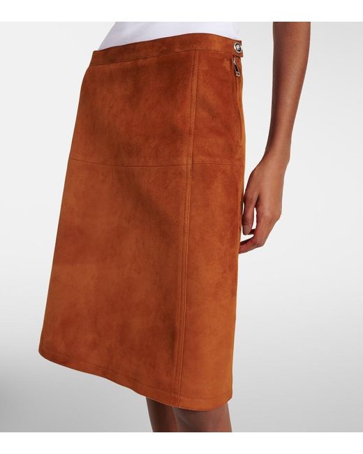 Versace Brown Suede Midi Skirt