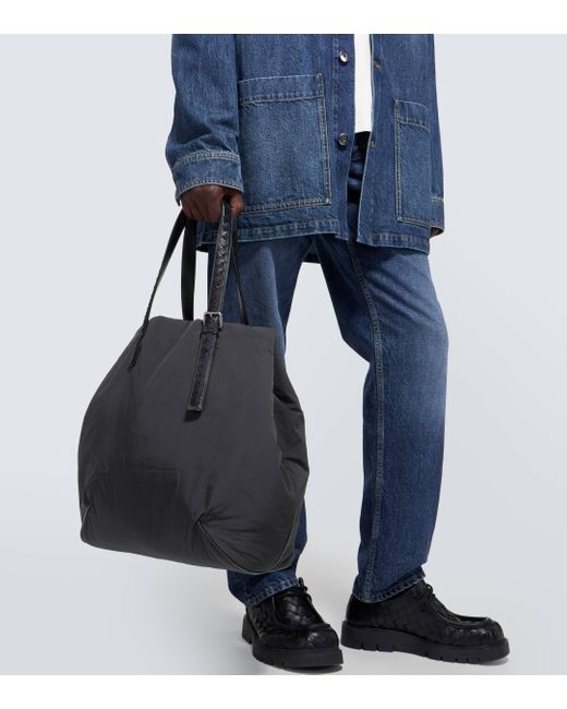 Bottega Veneta Black Leather-trimmed Tote Bag for men