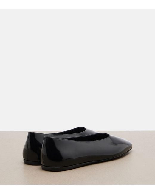 Prada Black Leather Ballet Flats