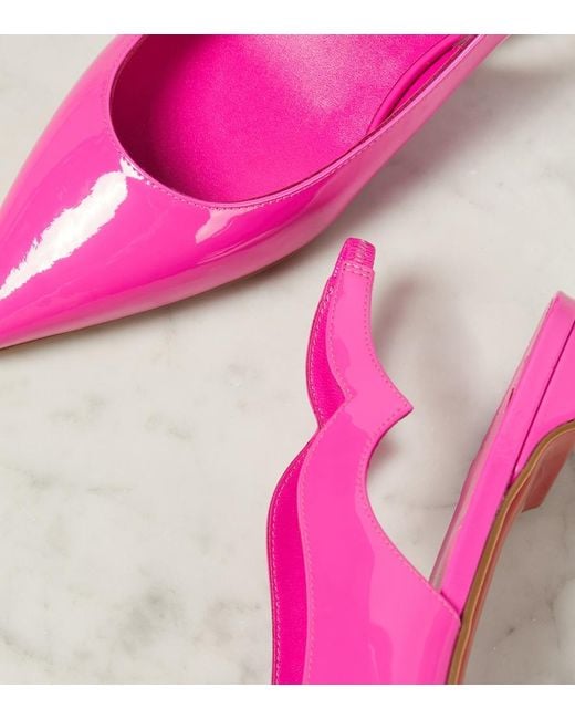 Christian Louboutin Pink Hot Chickita Sling Patent Leather Ballet Flats