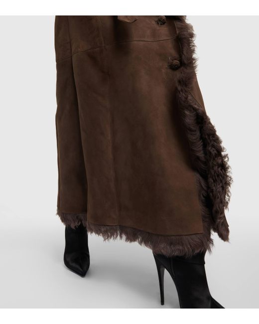 Magda Butrym Brown Suede And Shearling Coat