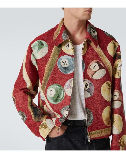 Amiri Red Billiards Tapestry Blouson for men