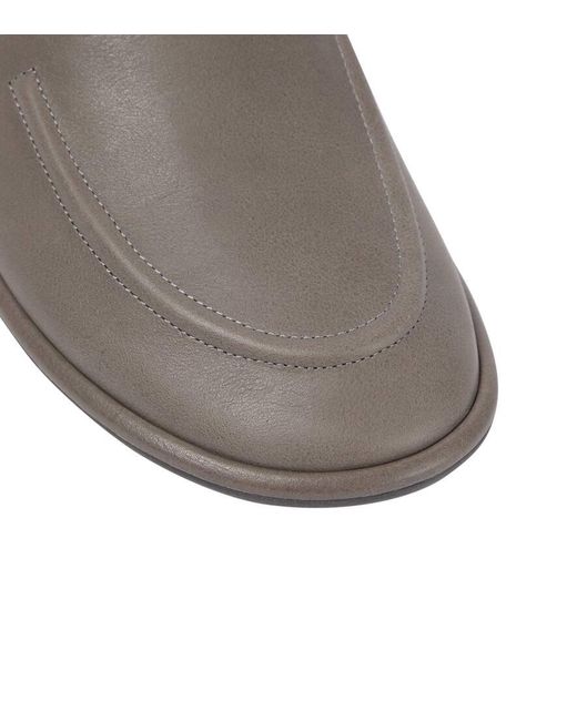 The Row Gray Canal Leather Loafers
