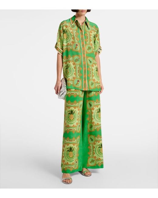 Pantaloni A Palazzo La Musica di ALÉMAIS in Green