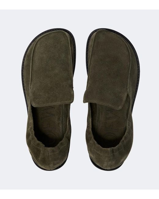 Loewe Green Flex Suede Loafers for men