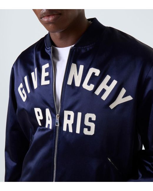 Givenchy Logo Bomber Jacket – in Blue für Herren
