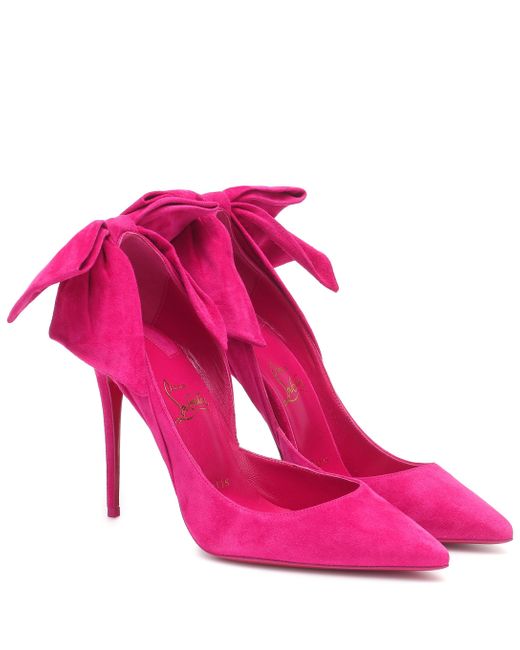 Christian Louboutin Rabakate 100 Suede Pumps in Pink | Lyst