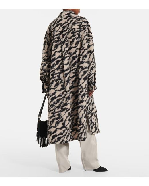 Isabel Marant Multicolor Mantel Fontizi Aus Einem Wollgemisch