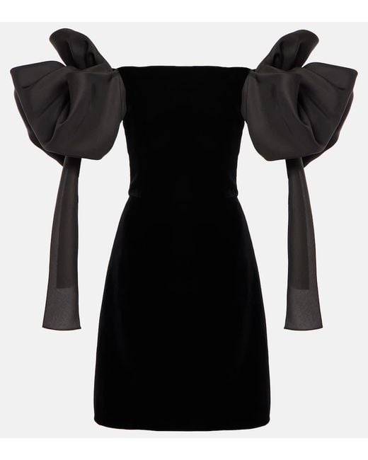 Carolina Herrera Black Off-Shoulder-Minikleid
