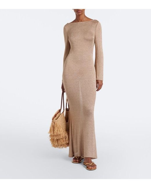 Alexandra Miro Natural Dorian Knitted Maxi Dress