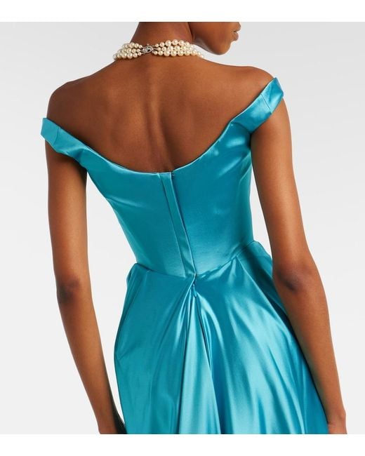 Vivienne Westwood Blue Nova Camille Satin Bustier Gown