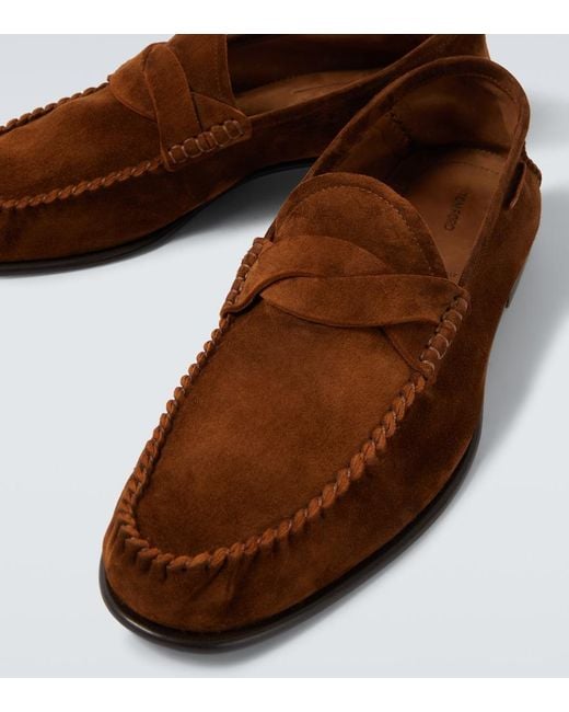 Tom Ford Brown Ripley Suede Loafers for men