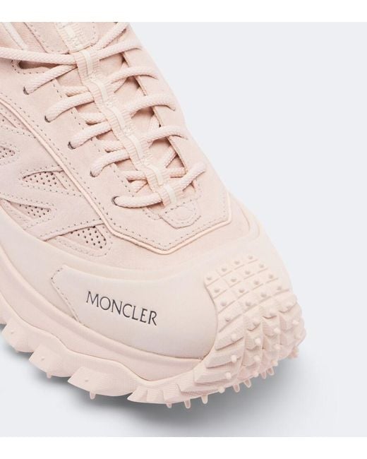 Moncler Pink Trailgrip Gtx Suede Sneakers