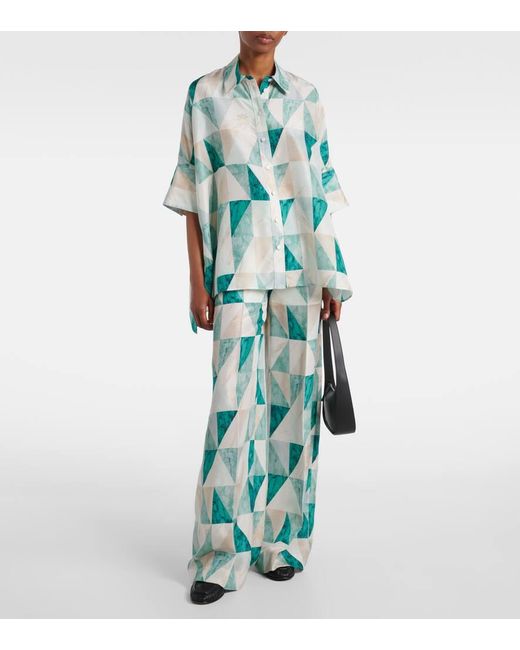 Chemise Arcole Imprimee En Soie Joseph en coloris Blue