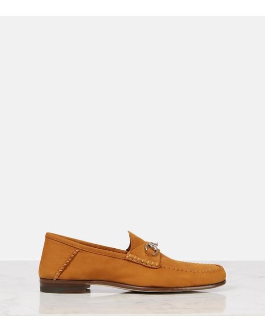 Gucci Brown Gigi Horsebit-Detailed Suede Loafers