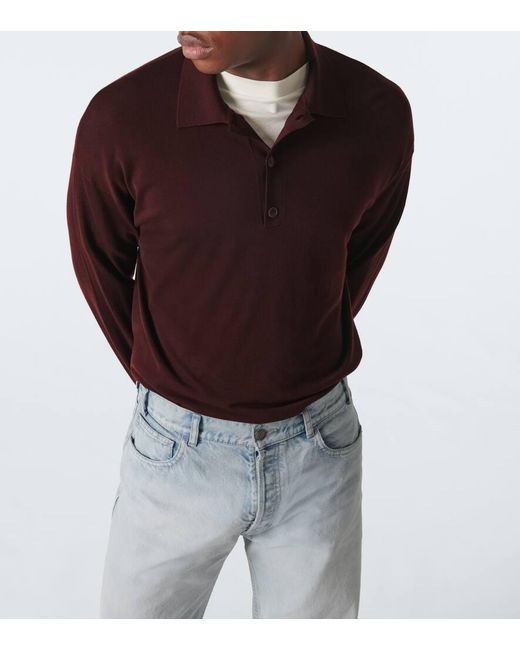 The Row Purple Miso Wool Polo Sweater for men
