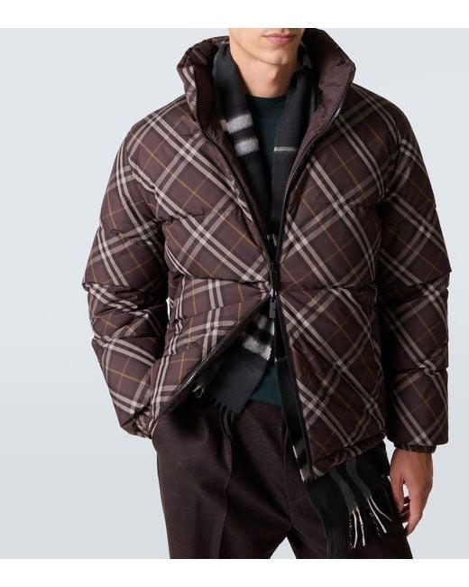 Burberry Wendbare Daunenjacke Check in Brown für Herren