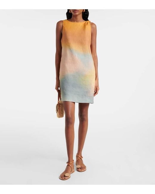 Staud Green Boa Linen Minidress