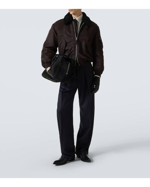 Bolso De Viaje De Ante Con Piel Tom Ford de hombre de color Black