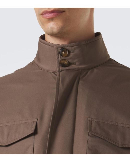 Canali Brown Technical Field Jacket for men