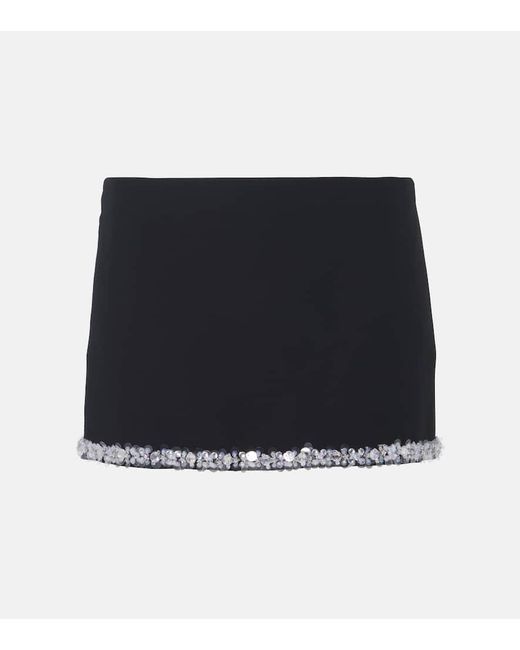 Gucci Blue Sequined Silk And Wool Crepe Cady Miniskirt