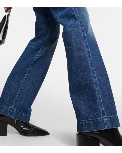 Jeans Regular A Vita Alta Con Patchwork di Peter Do in Blue