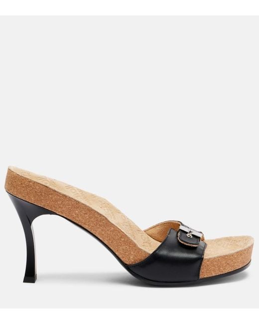 Balenciaga Natural X Scholl 80 Leather Mules
