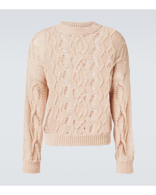 Our Legacy Natural Cable Sonar Roundneck Wool Sweater for men