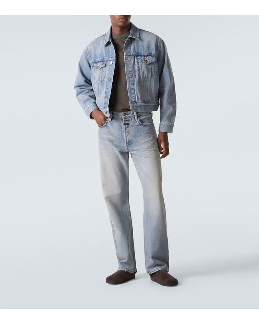 Fear Of God Blue Faded Mid-Rise Straight Jeans for men