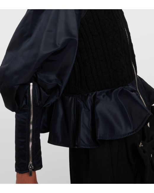 Veste bomber en laine a basque Noir Kei Ninomiya en coloris Black
