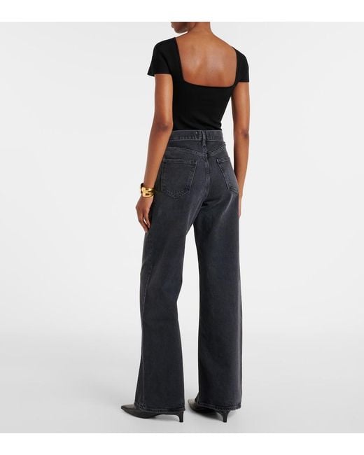 Agolde Blue Dame High-Rise Wide-Leg Jeans