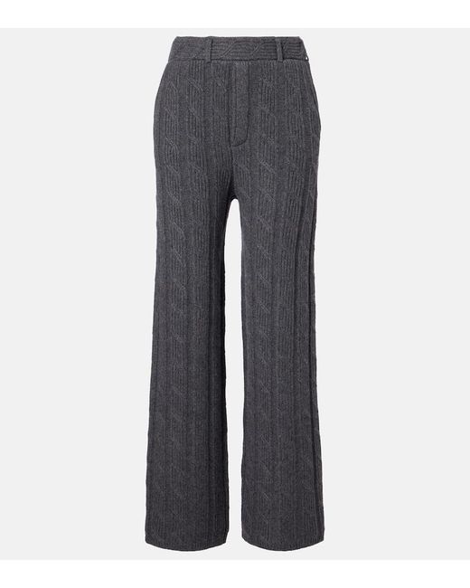 Lisa Yang Gray Weite Low-Rise-Hose Ebba Aus Kaschmir