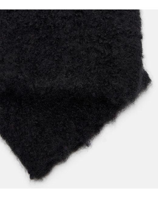 The Row Black Ladislas Cashmere, Alpaca, And Silk Mittens