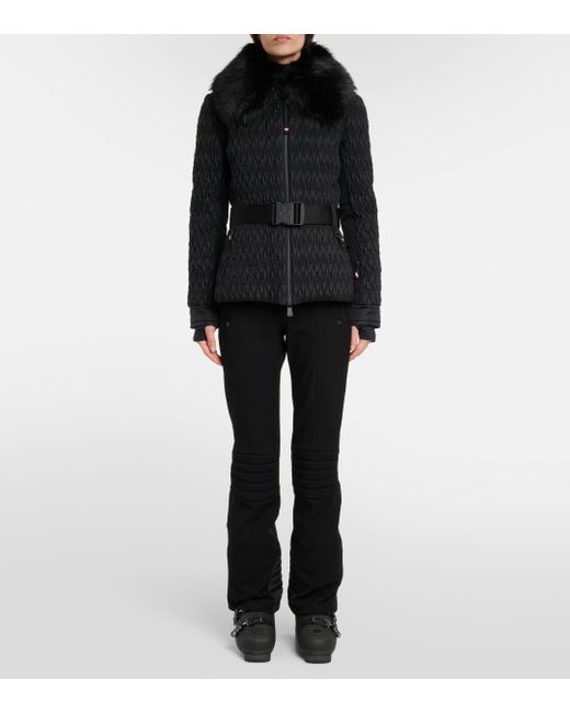 3 MONCLER GRENOBLE Black Plantrey Faux Fur-trimmed Ski Jacket
